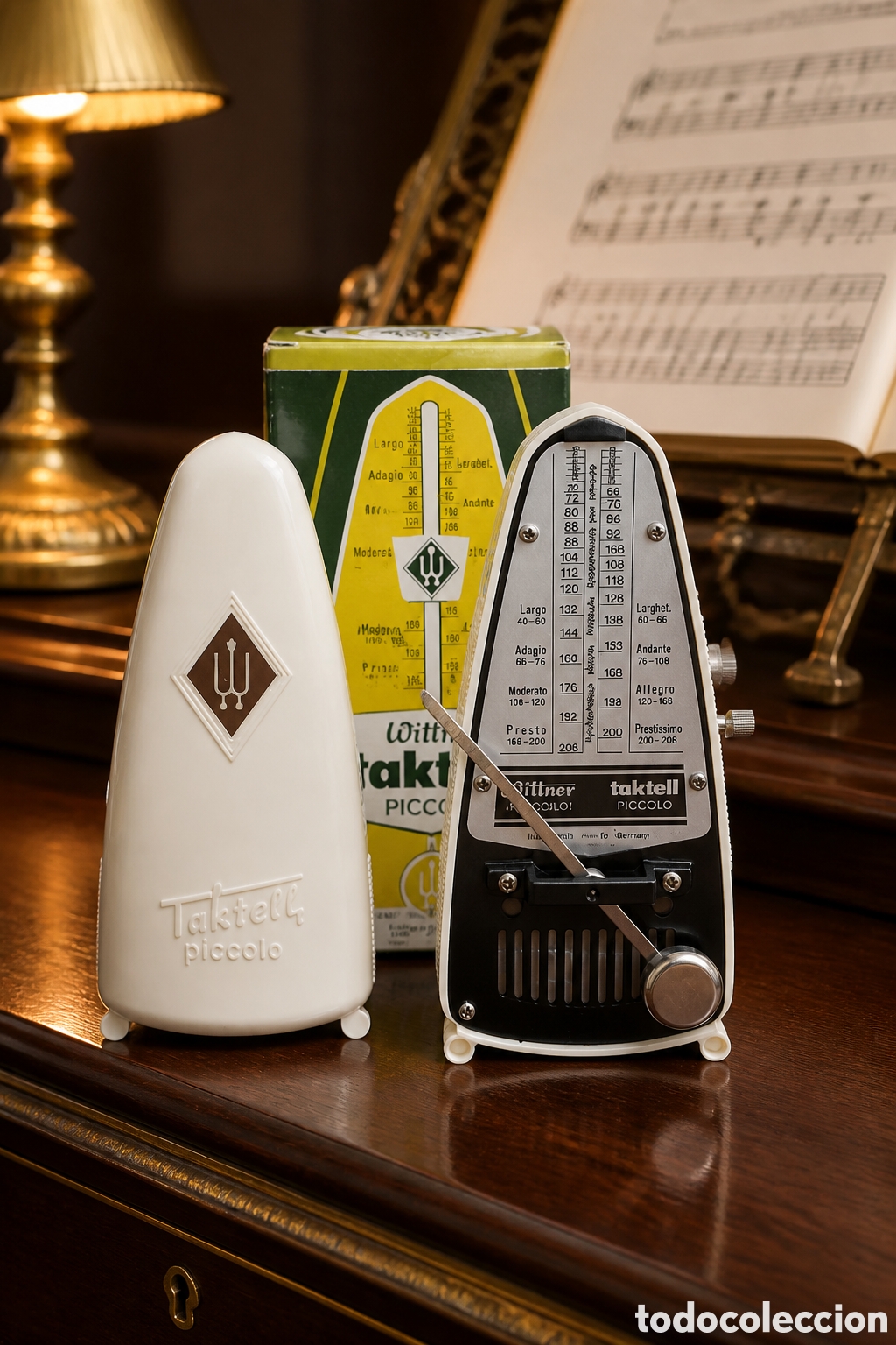 Instrumentos Musicais: Metr&oacute;nomo mec&aacute;nico Wittner Taktell Piccolo de color marfil, Funciona perfectamente