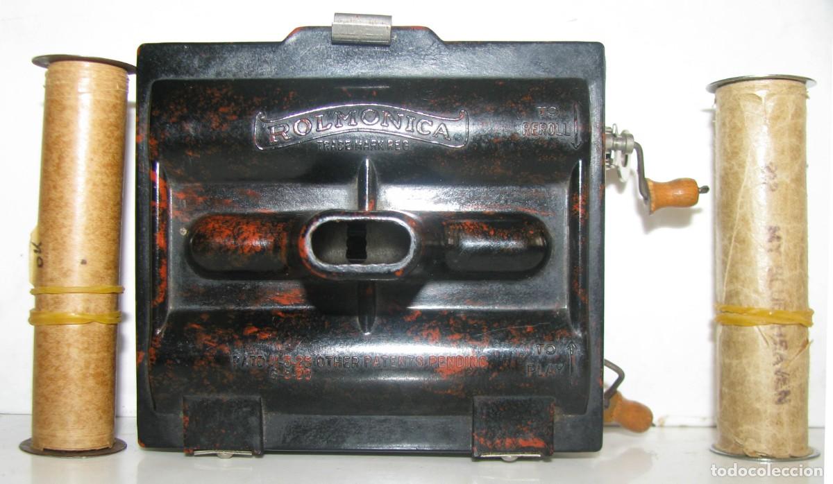 Instrumentos musicales: 697-ANTIGUA-ROLMONICA(arm&oacute;nica) EN BAKELITA CON 3 ROLLOS ,1928, RAR&Iacute;SIMO Y CURIOSO OBJETO--VER VIDEO
