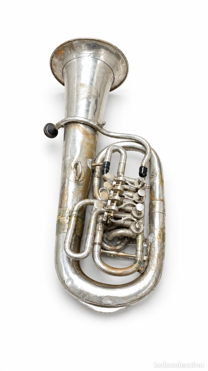 Instrumentos musicales: Antiguo bombardino ROTT. Praga - Kr&aacute;l. Vinohrady, Reino de Bohemia. Principios S. XX