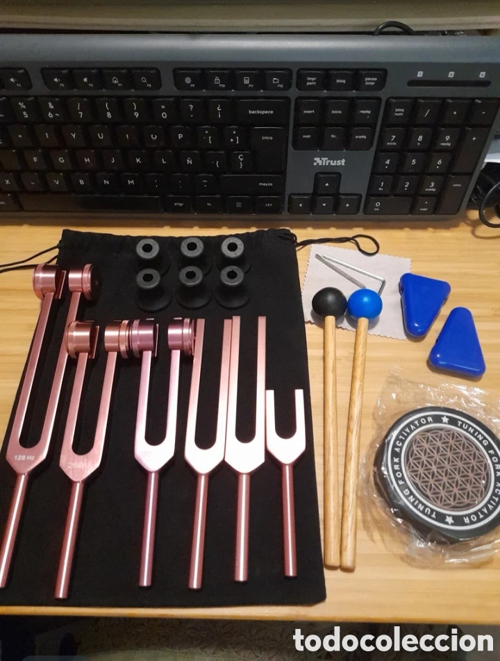 Instrumentos musicales: Conjunto 6 diapasones 128Hz 256Hz 512Hz 528Hz 272.20Hz 4096Hz