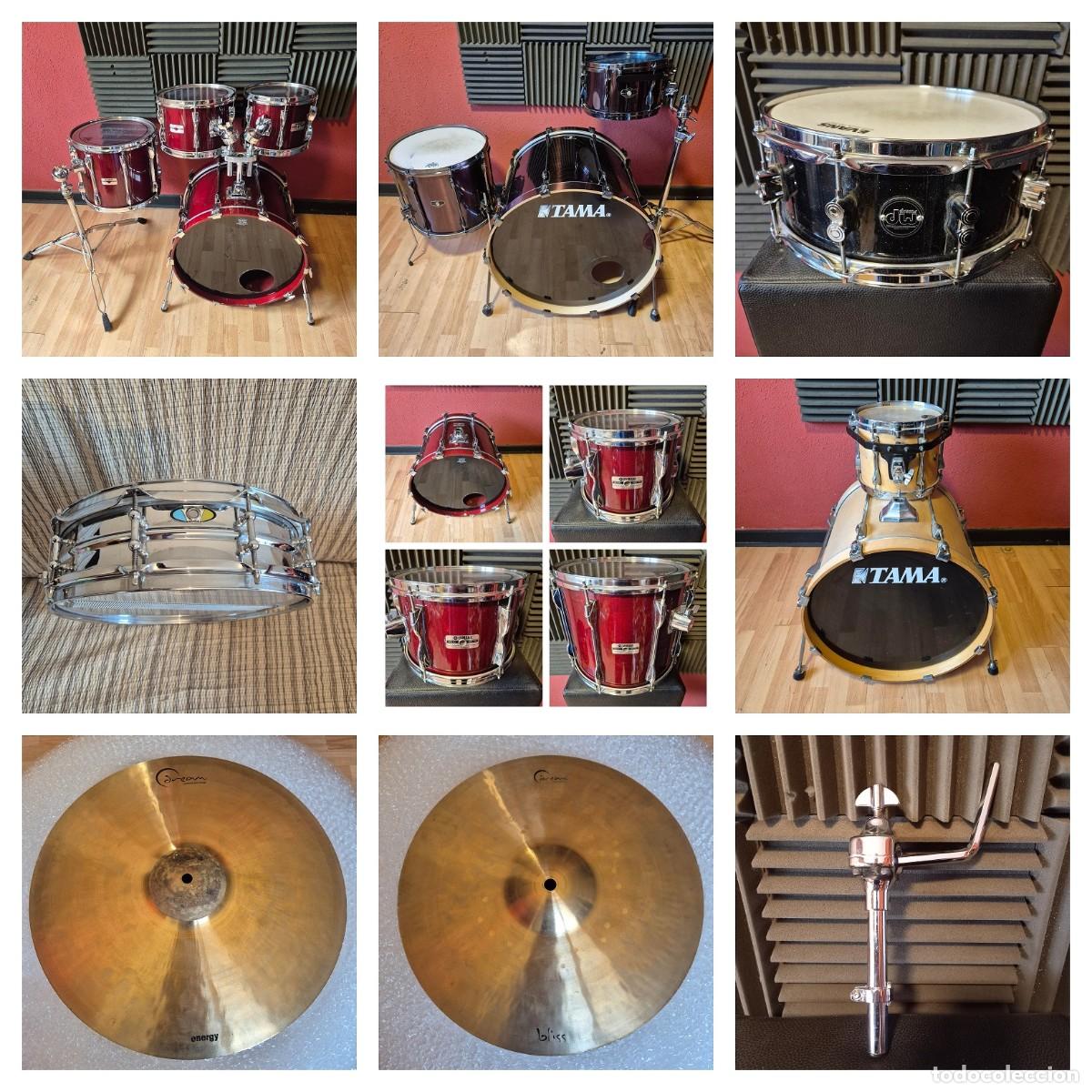 Instrumentos musicales: Bater&iacute;as, cajas, platos, herrajes, accesorios, varios