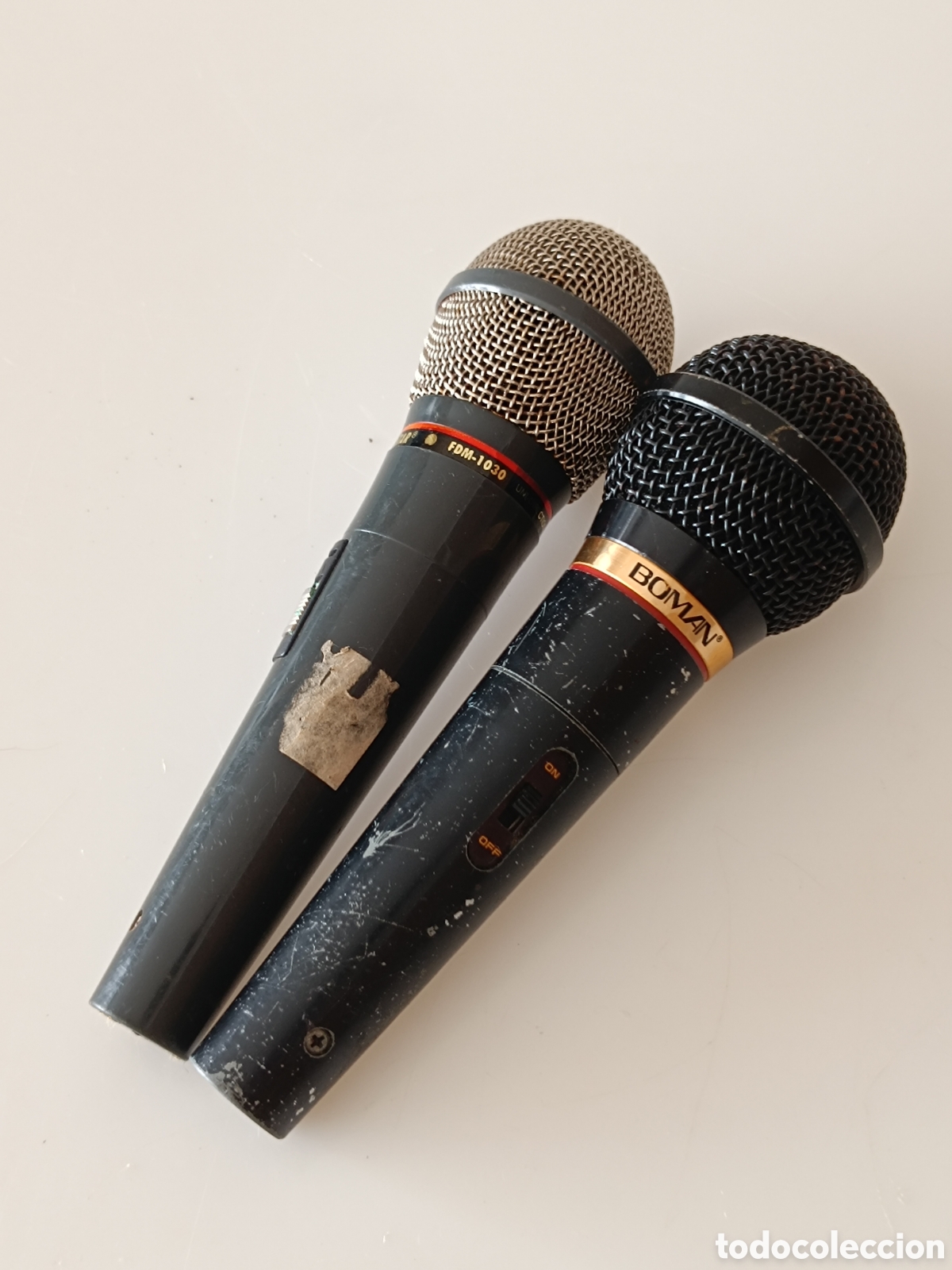 Instrumentos musicales: Lote dos micros micr&oacute;fonos Boman Fonestar