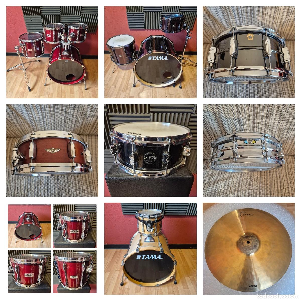 Instrumentos musicales: Bater&iacute;as, cajas, platos, herrajes, accesorios, varios