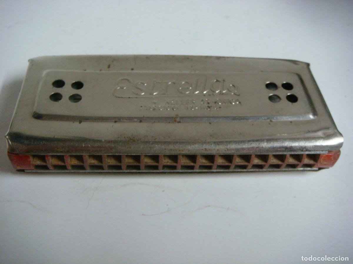 Musical instruments: ARMONICA ANTIGUA METAL CON MADERA SE PUEDE TOCAR POR LAS DOS CARAS MARCA ESTRELLA-CAJ-N&ordm;-62