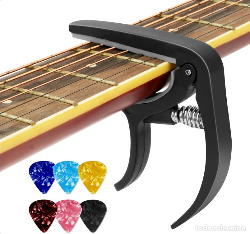 Musical instruments: Cejilla Guitarra Aleaci&oacute;n de Aluminio con 6 P&uacute;as de Guitarra