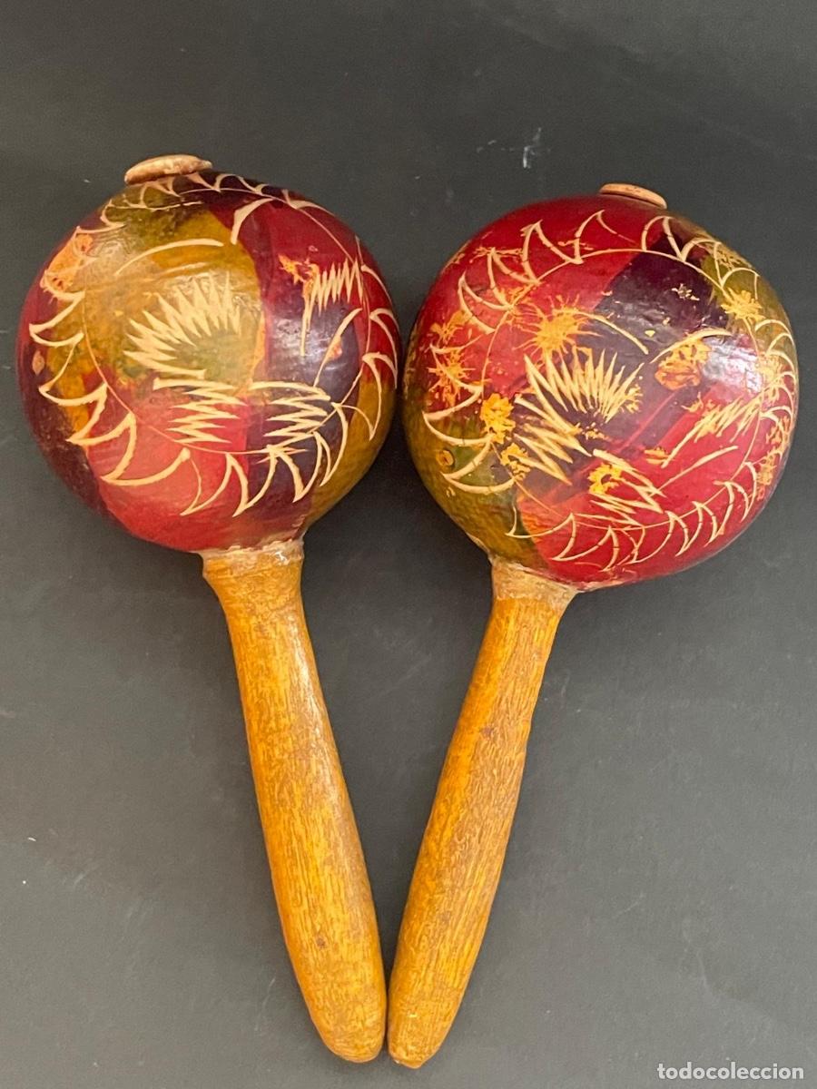 Instrumentos musicales: ANTIGUAS MARACAS ORIGINALES DE CUBA