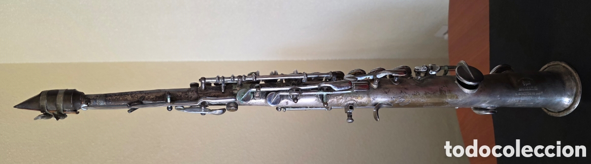 Instrumentos musicales: Raro saxof&oacute;n soprano Millereau H. Schoenaers Par&iacute;s ca. 1900 antiguo franc&eacute;s