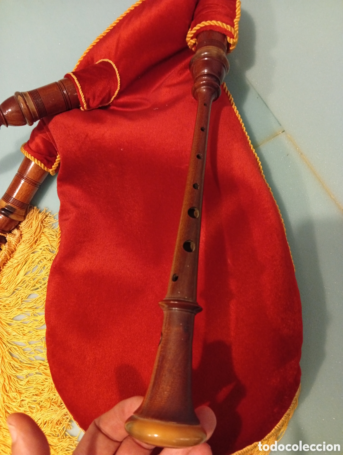 Instrumentos musicales: Preciosa gaita profesional gallega madera y asta