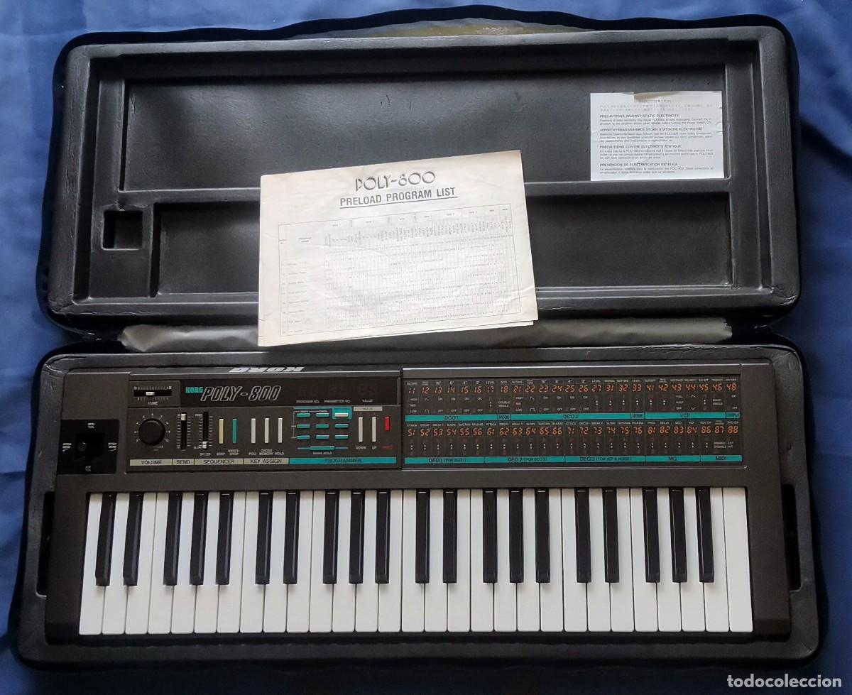 Musikinstrumente: KORG POLY-800 sintetizador anal&oacute;gico 1983 incl. estuche original,adapt y cinta carga datos COMPLETO