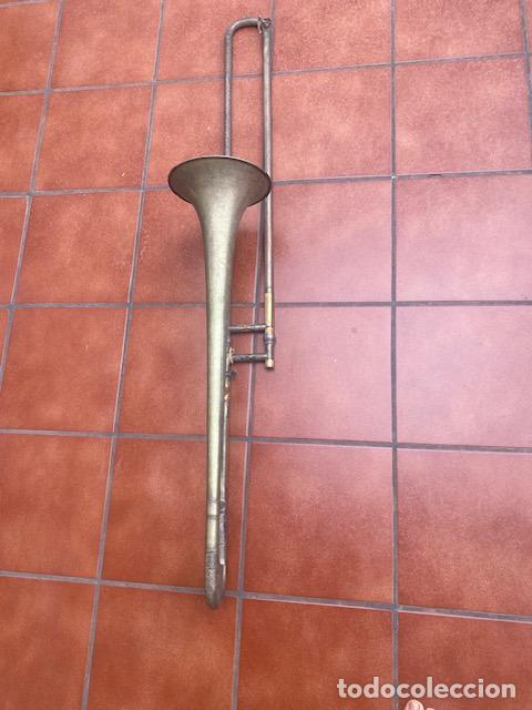 Instrumentos musicales: Trombon antiguo marca W. STOWASSERS SH&Ouml;NE de Bohemia.