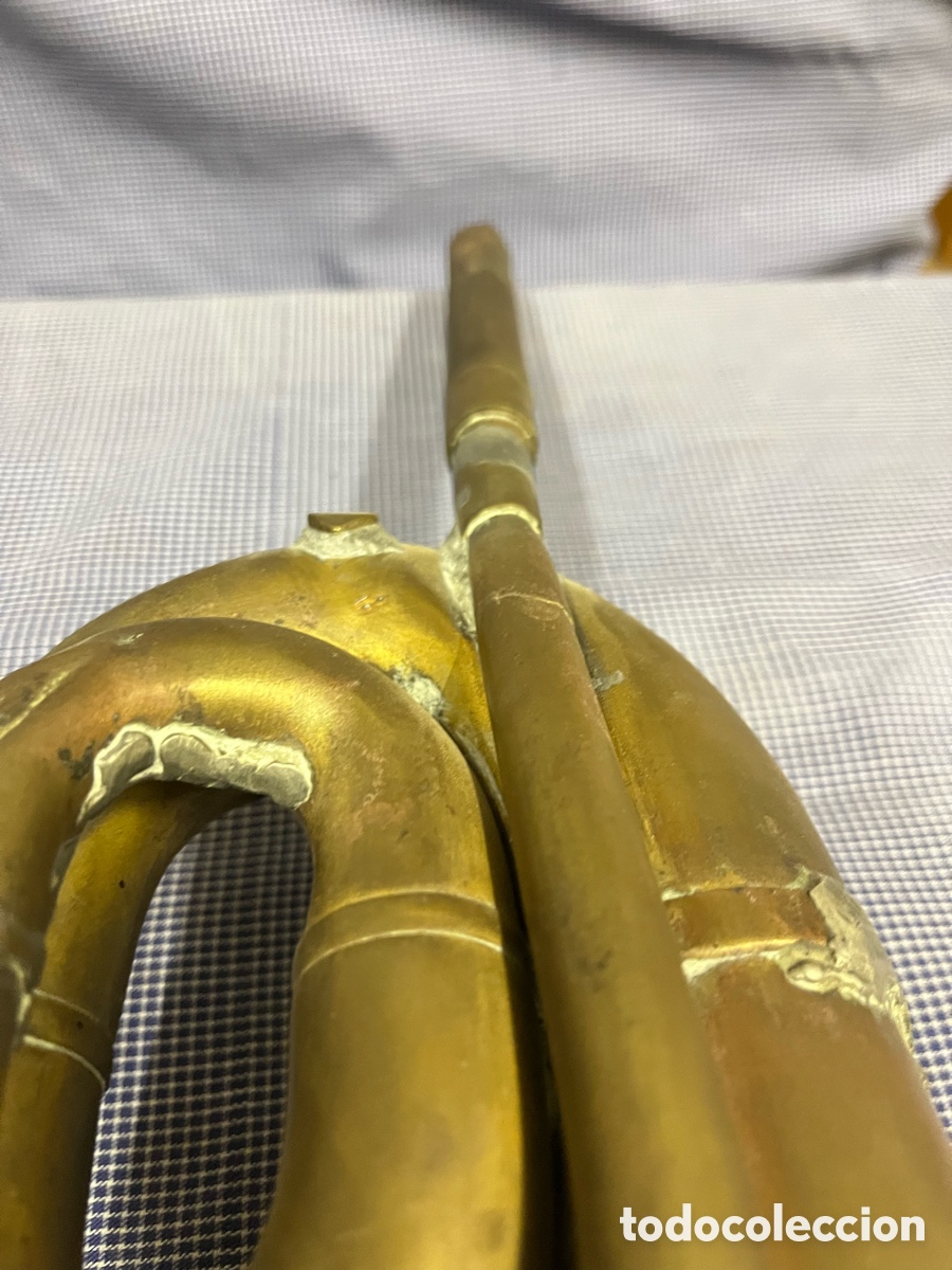 Instrumentos musicales: Corneta antigua de lat&oacute;n &ndash; vintage - Foto 9