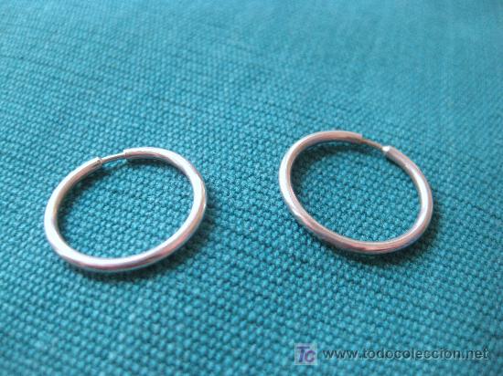 Joyeria: PENDIENTES (AROS) EN PLATA DE LEY, A&Ntilde;OS 60 - Foto 2