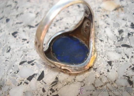 Joyeria: Antiguo anillo de plata y lapislazuli - Foto 5