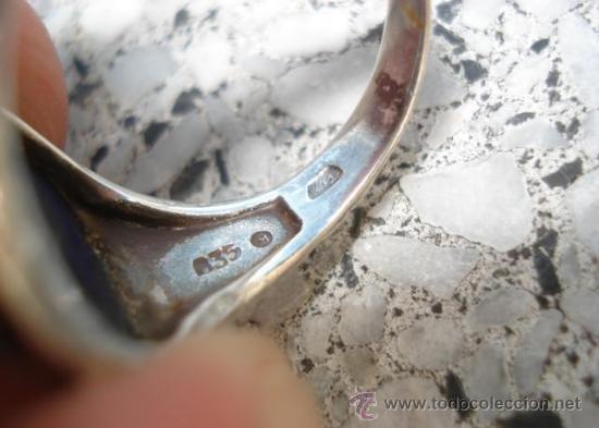 Joyeria: Antiguo anillo de plata y lapislazuli - Foto 7