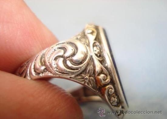 Joyeria: Antiguo anillo de plata y lapislazuli - Foto 8