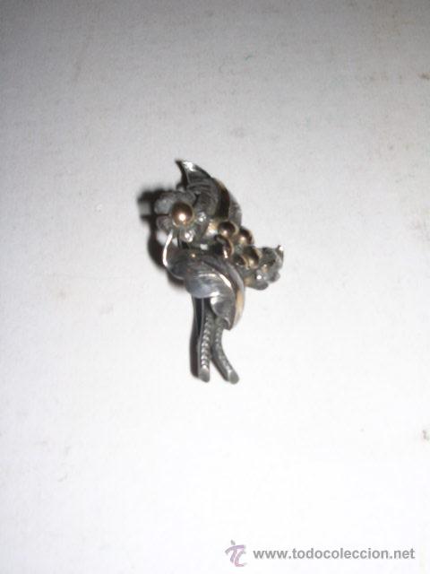 Joyeria: BROCHE CON AGULA ANTIGUO DE PLATA Y ORO -4 CM. DE LARGO - Foto 1