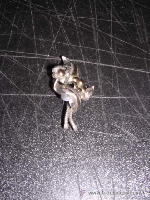 Joyeria: BROCHE CON AGULA ANTIGUO DE PLATA Y ORO -4 CM. DE LARGO - Foto 3