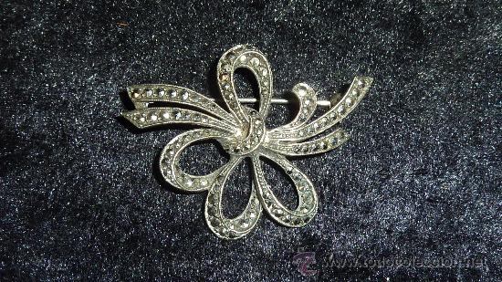Joyeria: Antiguo broche en plata 800. Con circonitas?? - Foto 1