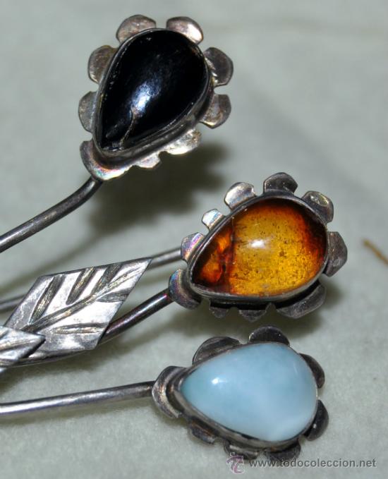 Joyeria: BROCHE DE PLATA CON PIEDRAS - Foto 2