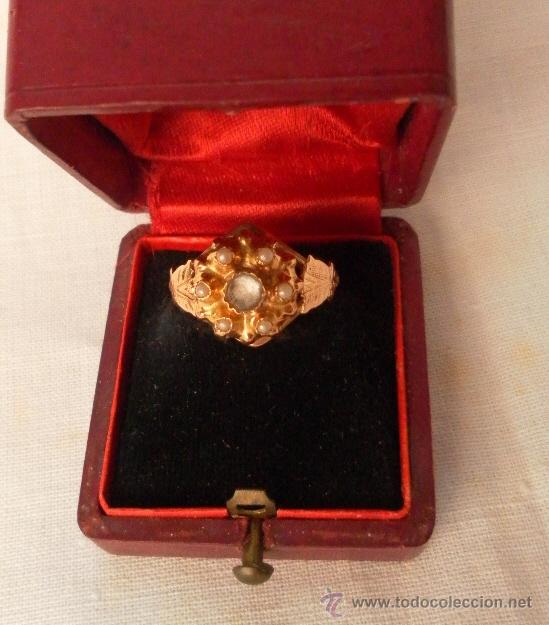 Joyeria: Antiguo anillo. Oro de 18 k. Con estuche original. - Foto 3