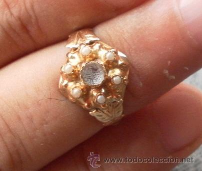 Joyeria: Antiguo anillo. Oro de 18 k. Con estuche original. - Foto 6