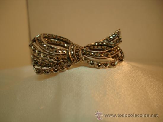 Joyeria: ANTIGUO BROCHE DE PLATA Y MARCASITAS - Foto 1