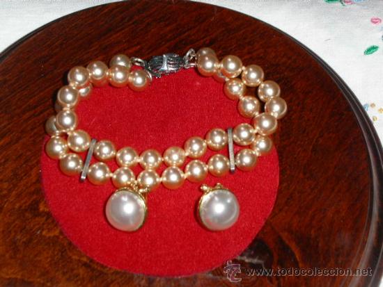 Joyeria: PULSERA Y PENDIENTES DE PERLAS.VINTAGE. - Foto 1