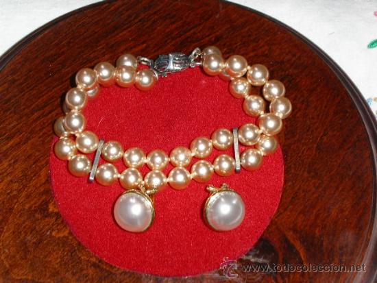 Joyeria: PULSERA Y PENDIENTES DE PERLAS.VINTAGE. - Foto 2