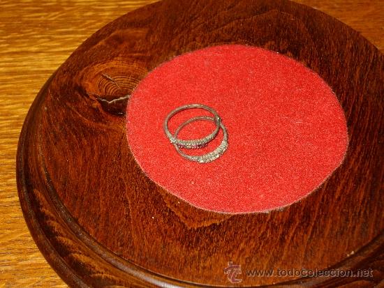 Joyeria: ANTIGUO ANILLO DE PLATA DOBLE CON CIRCONITAS. - Foto 2