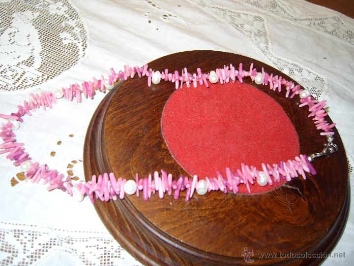 Joyeria: COLLAR DE CORAL ROSA CON PERLAS. - Foto 2