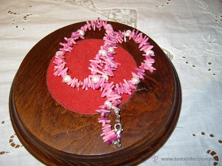 Joyeria: COLLAR DE CORAL ROSA CON PERLAS. - Foto 3