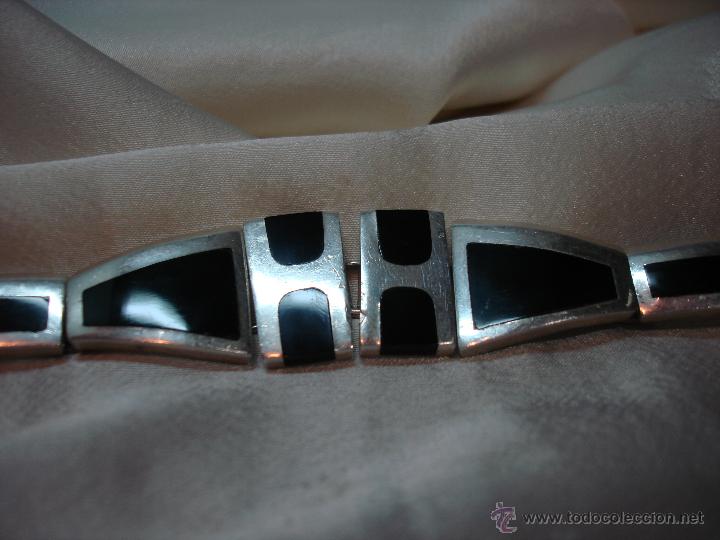 Joyeria: PULSERA DE PLATA CON INCRUSTACIONES DE ONIX NEGRO MEXICO - Foto 1