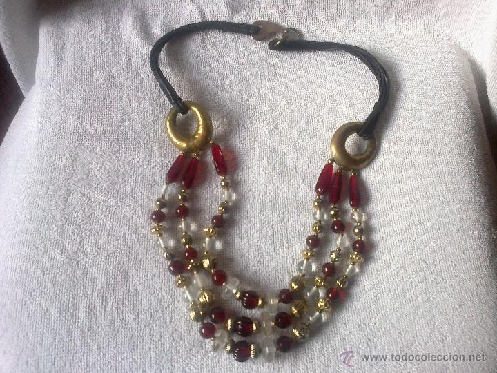 Joyeria: ANTIGUO CINTURON DE BRONCE, CRISTALES DE ROCA Y CUERO - Foto 1