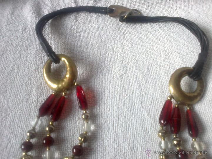 Joyeria: ANTIGUO CINTURON DE BRONCE, CRISTALES DE ROCA Y CUERO - Foto 3