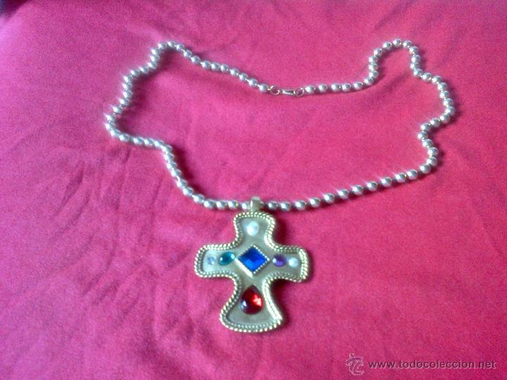 Joyeria: ANTIGUO COLLAR  CHAPADO EN ORO CON  CRISTALES Y PERLAS - Foto 1