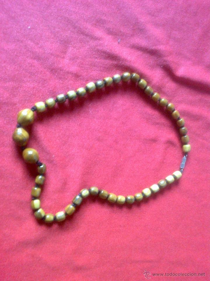 Joyeria: ANTIGUO COLLAR DE MADERA RUSTICA ENLAZADA CON CORDONCILLO - Foto 1