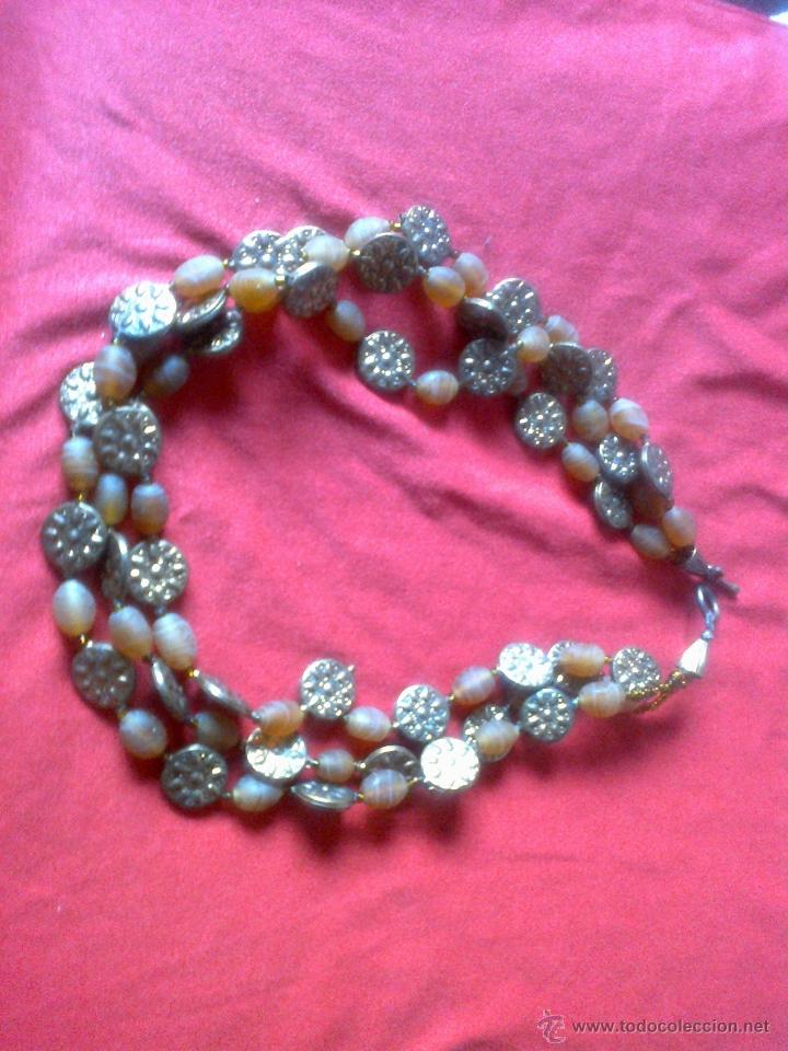 Joyeria: ANTIGUO COLLAR DE CRISTAL DE MURANO CON BRONCE - Foto 1