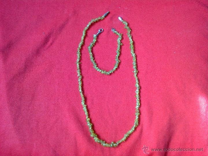 Joyeria: ANTIGUO COLLAR Y PULSERA DE CRISTAL MARINO - Foto 1