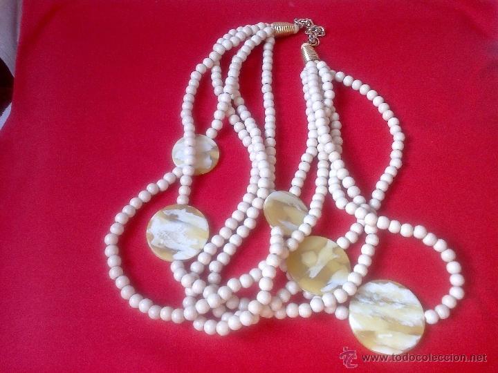Joyeria: ANTIGUO COLLAR DE MADERA Y CONCHA - Foto 1