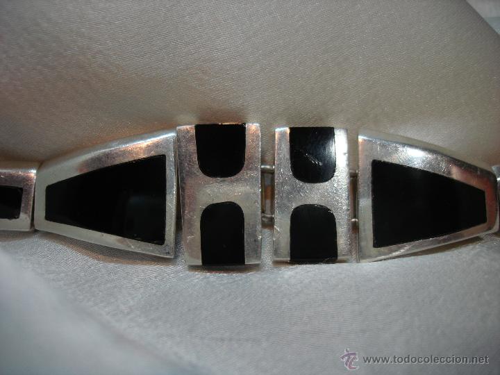 Joyeria: PULSERA DE PLATA CON INCRUSTACIONES DE ONIX NEGRO MEXICO - Foto 2
