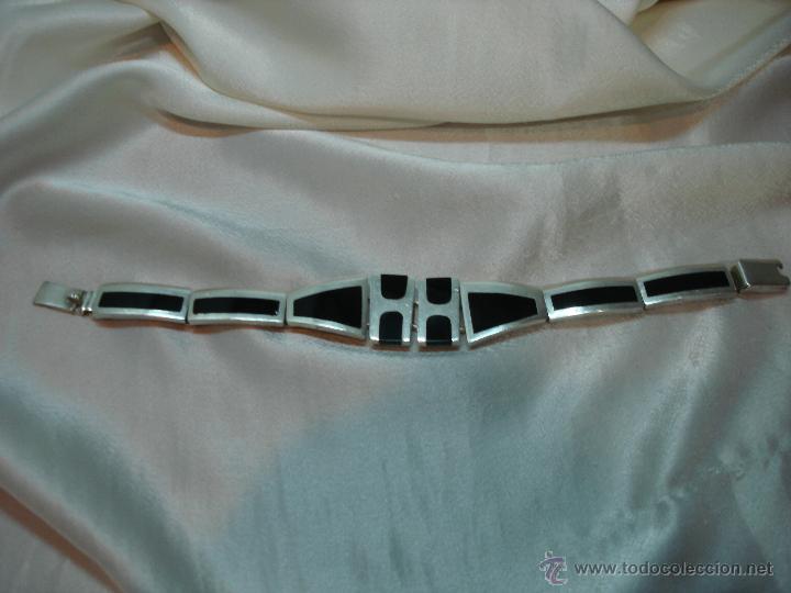 Joyeria: PULSERA DE PLATA CON INCRUSTACIONES DE ONIX NEGRO MEXICO - Foto 3