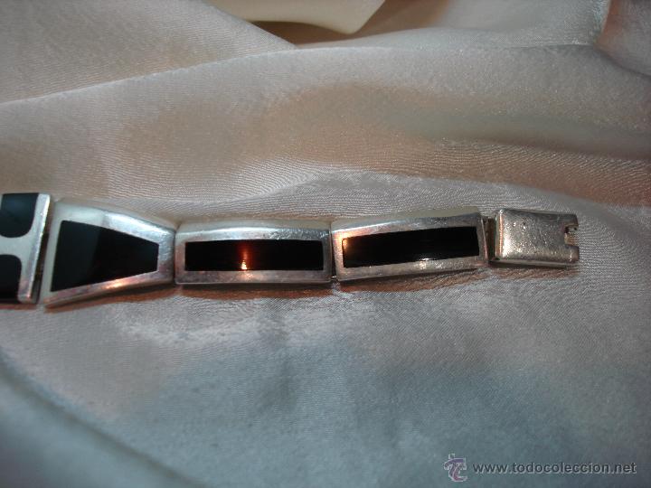 Joyeria: PULSERA DE PLATA CON INCRUSTACIONES DE ONIX NEGRO MEXICO - Foto 4