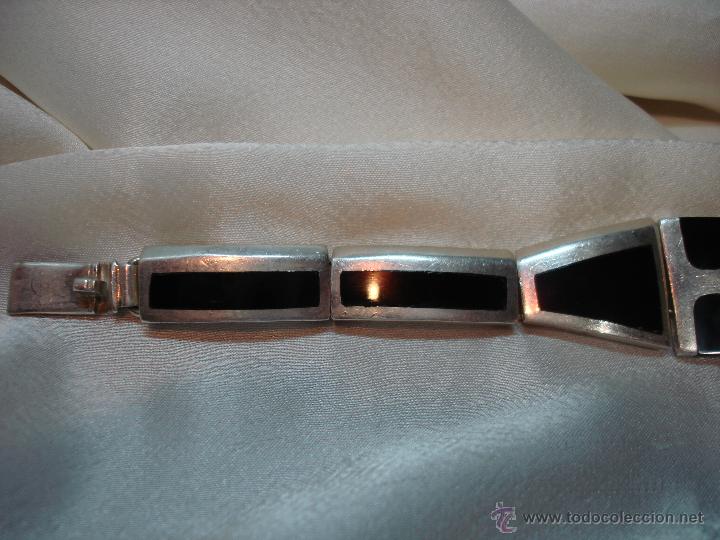 Joyeria: PULSERA DE PLATA CON INCRUSTACIONES DE ONIX NEGRO MEXICO - Foto 5