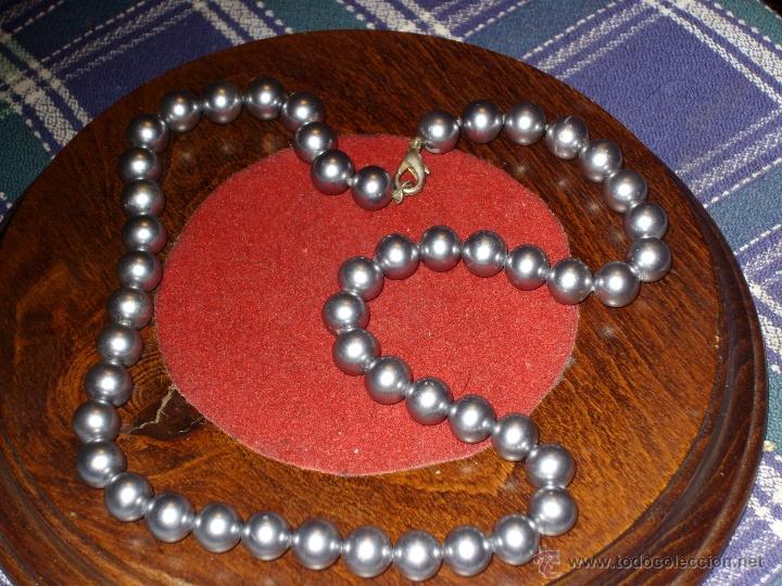 Joyeria: COLLAR DE PERLAS GRISES.VINTAGE. - Foto 1