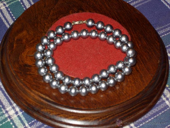 Joyeria: COLLAR DE PERLAS GRISES.VINTAGE. - Foto 2