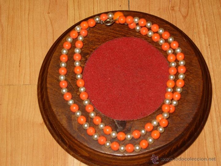 Joyeria: COLLAR LARGO DE OPALINA NARANJA Y PERLAS A&Ntilde;OS 70. - Foto 3