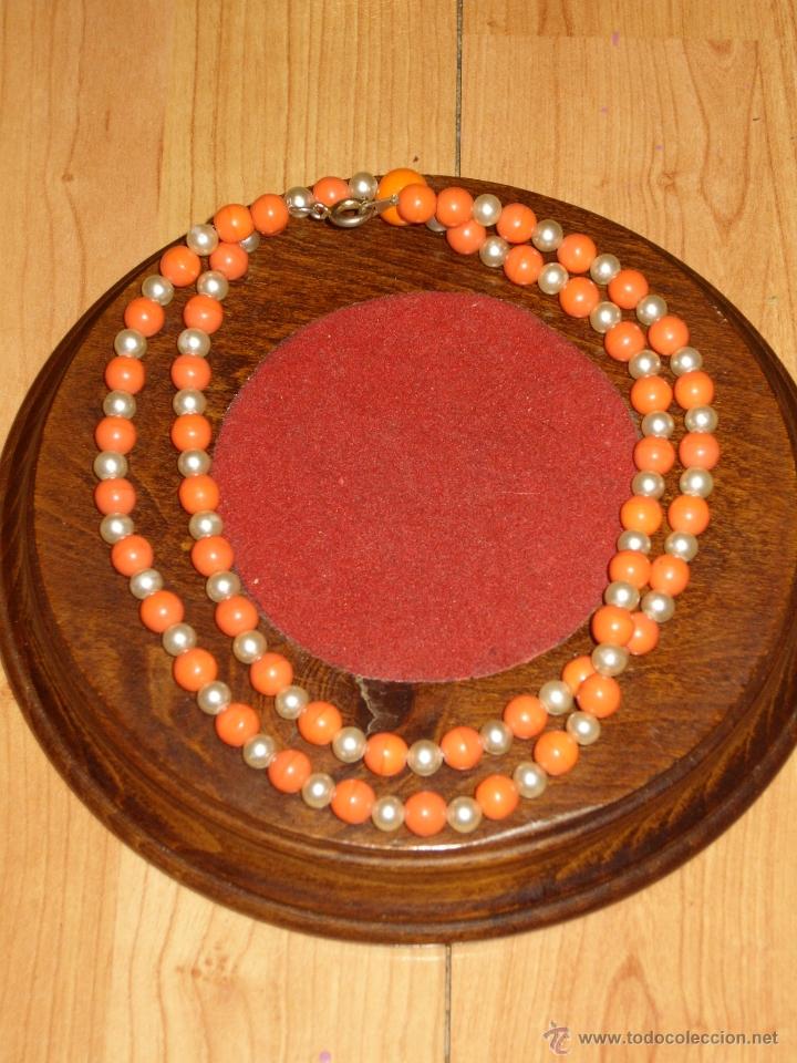Joyeria: COLLAR LARGO DE OPALINA NARANJA Y PERLAS A&Ntilde;OS 70. - Foto 4