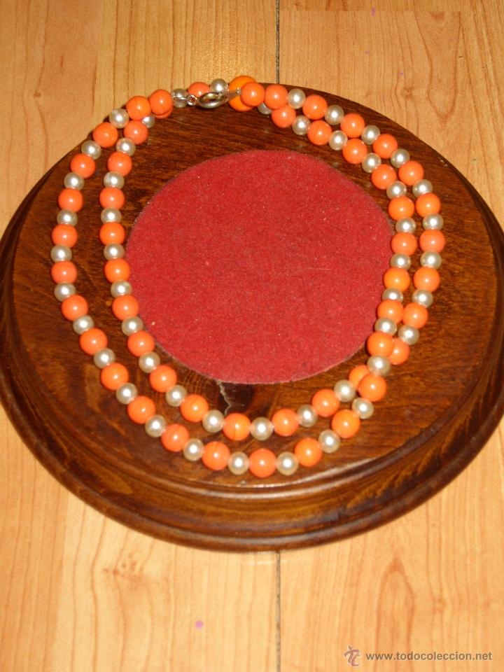 Joyeria: COLLAR LARGO DE OPALINA NARANJA Y PERLAS A&Ntilde;OS 70. - Foto 5