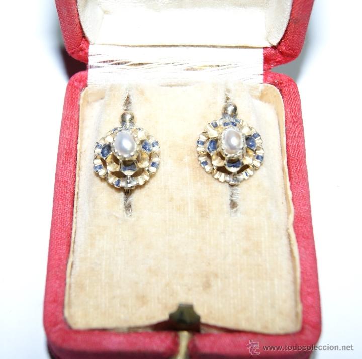 Joyeria: Pendientes Antiguos de Oro con Perlas - Foto 3