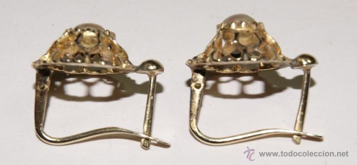 Joyeria: Pendientes Antiguos de Oro con Perlas - Foto 7